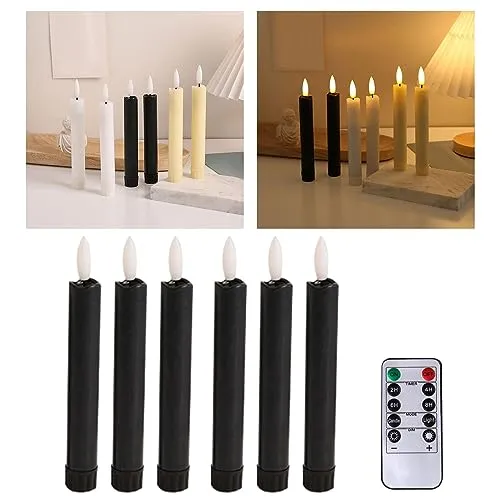 Enakshi 6X LED Candles 3D Wick Flameless Taper Candles for Wedding Party Black|Home & Garden | Home D?©cor | Candles