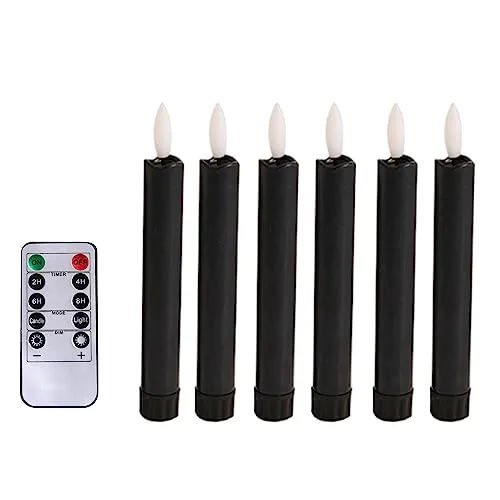 Enakshi 6X LED Candles 3D Wick Flameless Taper Candles for Wedding Party Black|Home & Garden | Home D?©cor | Candles