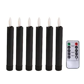Enakshi 6X LED Candles 3D Wick Flameless Taper Candles for Wedding Party Black|Home & Garden | Home D?©cor | Candles