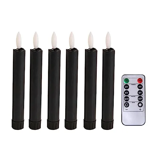 Enakshi 6X LED Candles 3D Wick Flameless Taper Candles for Wedding Party Black|Home & Garden | Home D?©cor | Candles