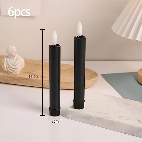 Enakshi 6X LED Candles 3D Wick Flameless Taper Candles for Wedding Party Black|Home & Garden | Home D?©cor | Candles