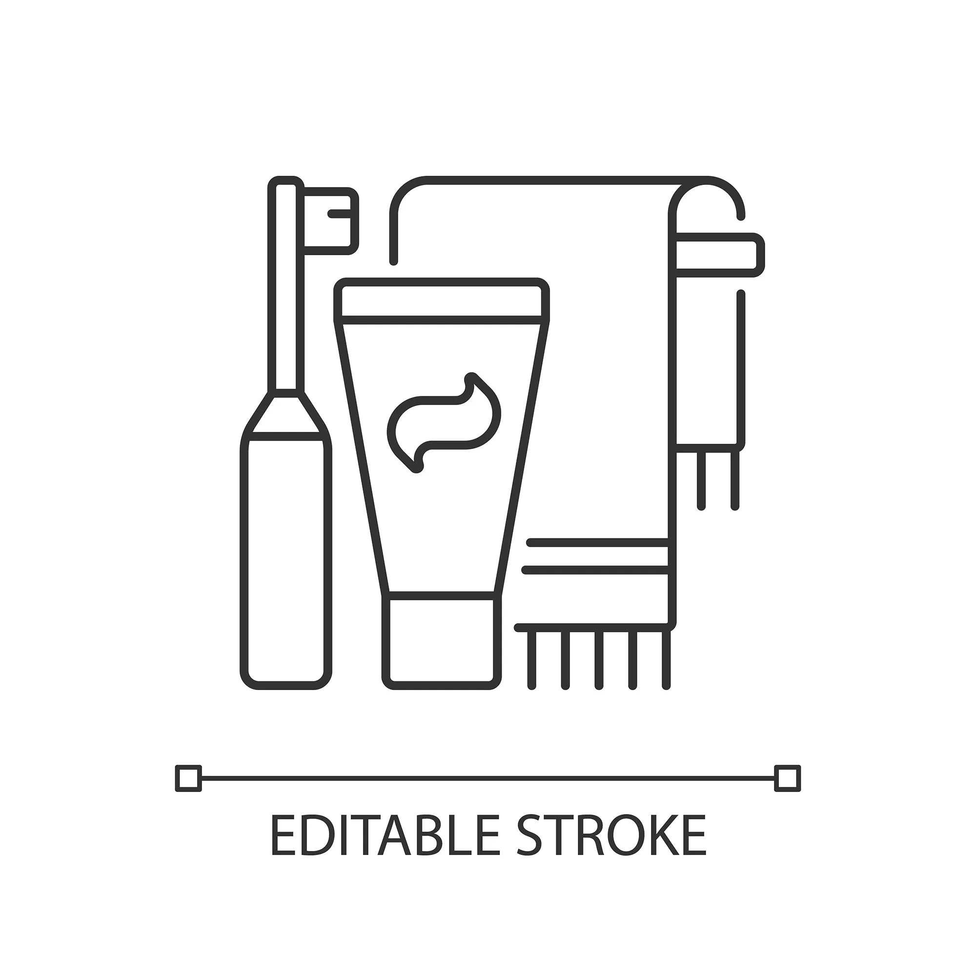 Everyday routine linear icons set for dark and light mode set