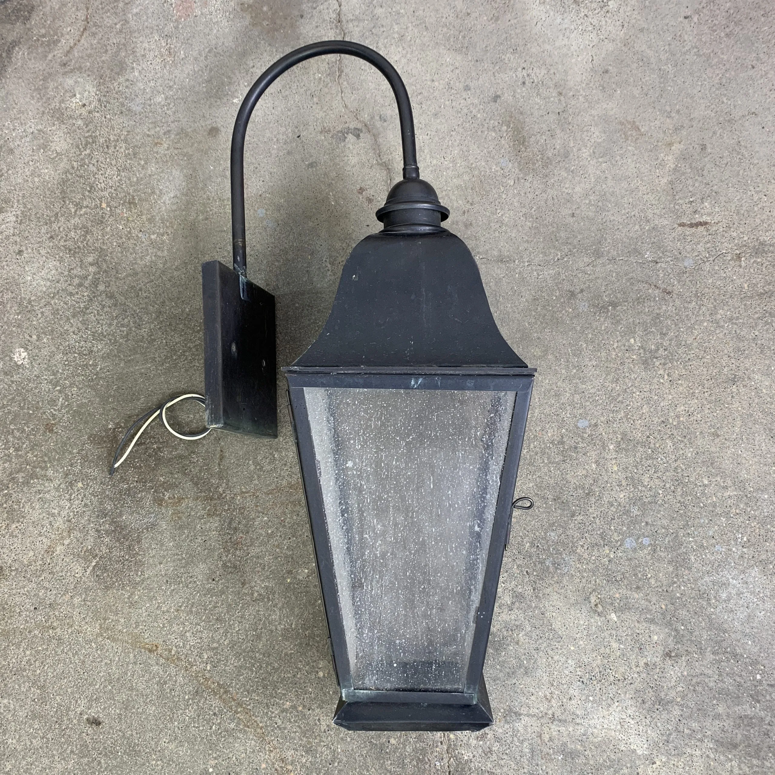 Exterior Wall Sconce Light, Wavy Glass, Traditional