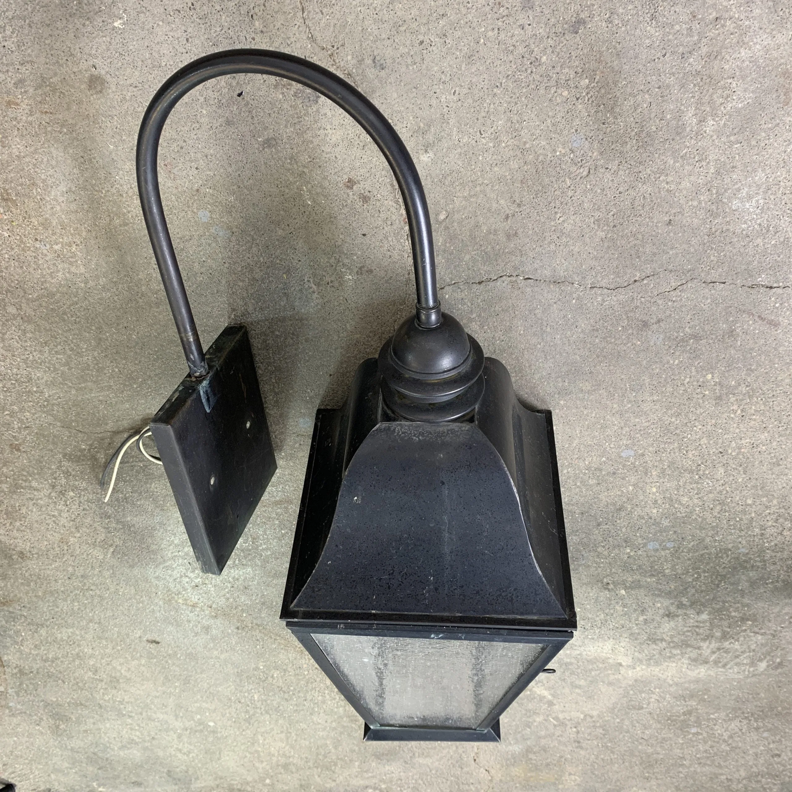 Exterior Wall Sconce Light, Wavy Glass, Traditional