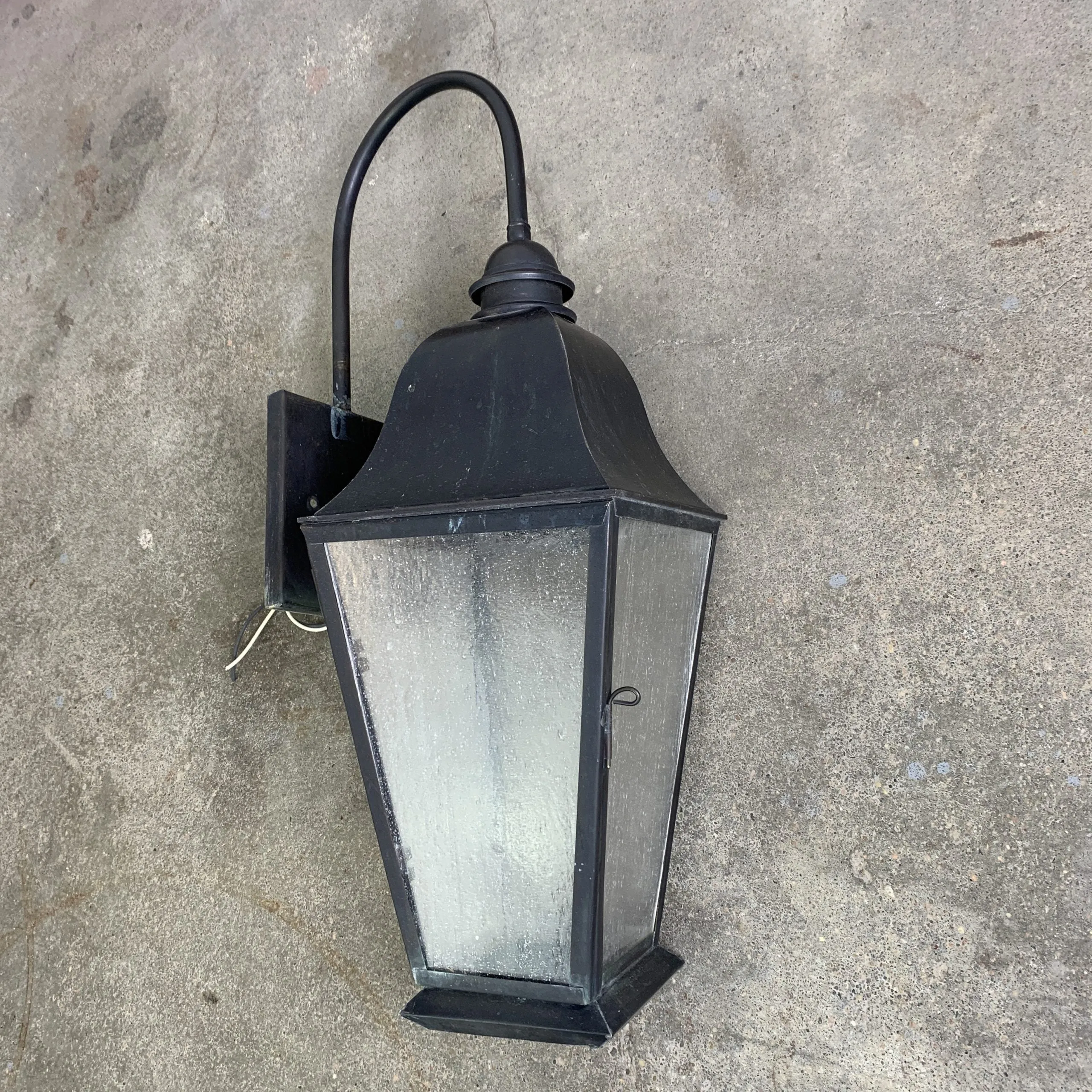 Exterior Wall Sconce Light, Wavy Glass, Traditional