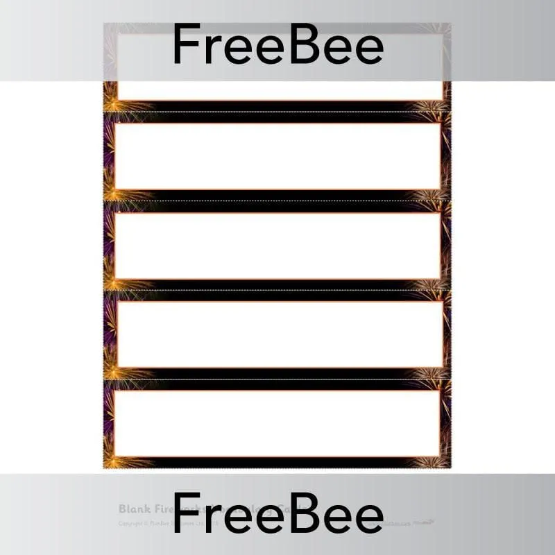 Firework Display Word Cards and Pictures
