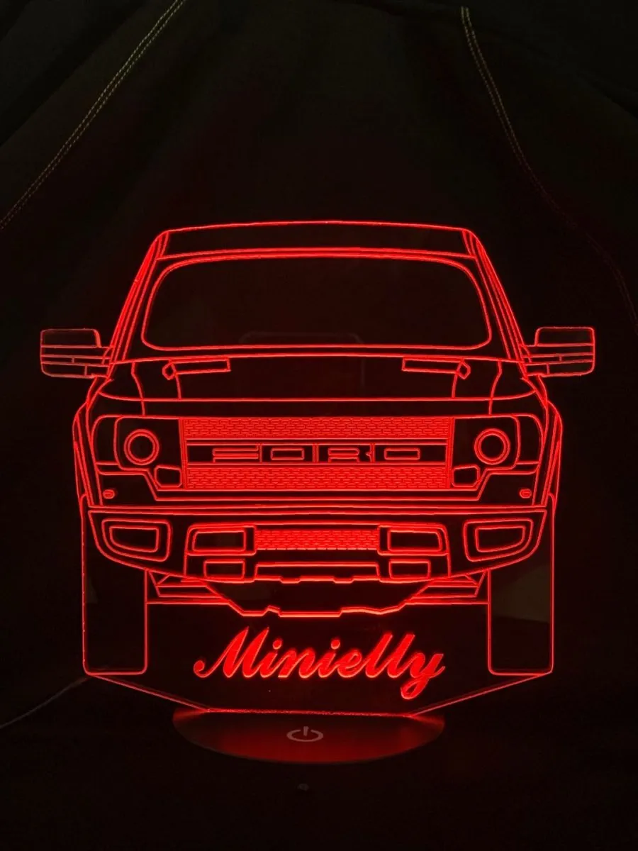 Ford Raptor Personalised Name 3D LED Night Light Lamp