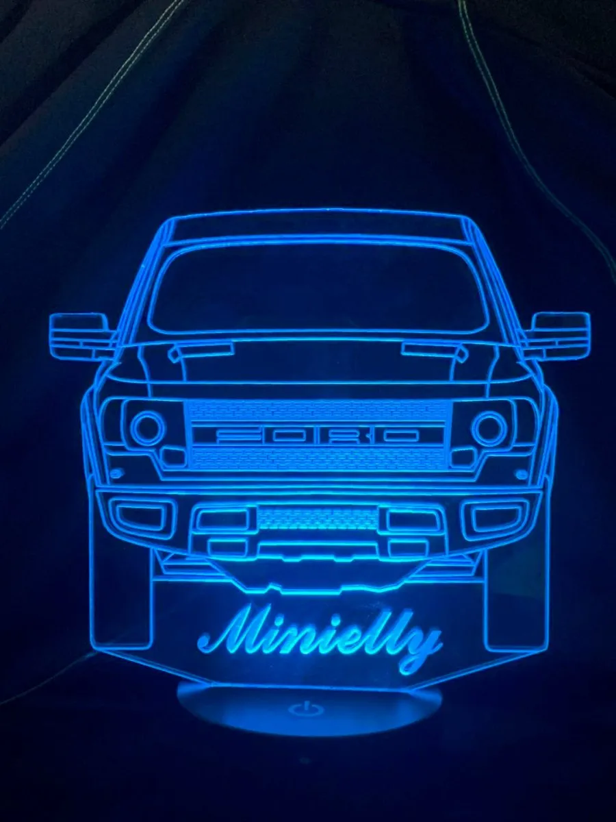 Ford Raptor Personalised Name 3D LED Night Light Lamp