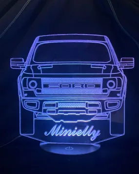 Ford Raptor Personalised Name 3D LED Night Light Lamp