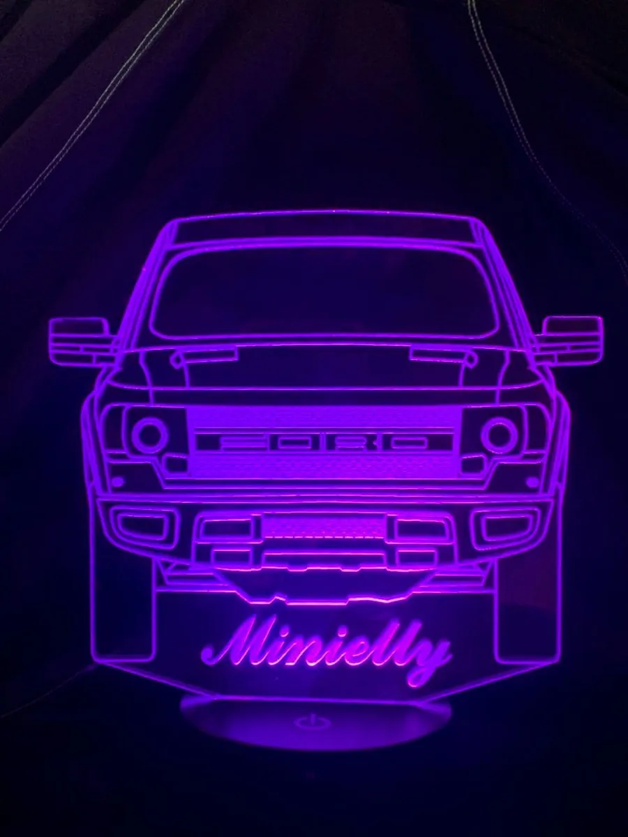Ford Raptor Personalised Name 3D LED Night Light Lamp