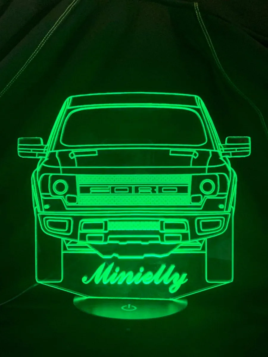 Ford Raptor Personalised Name 3D LED Night Light Lamp