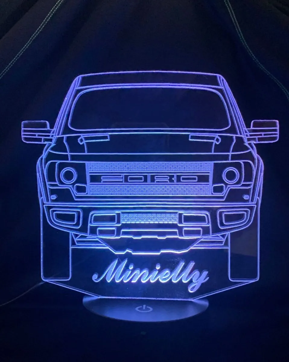 Ford Raptor Personalised Name 3D LED Night Light Lamp