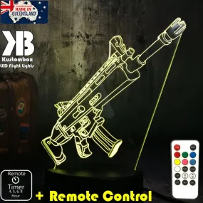 Fortnite Battle Royal Machine Gun Gaming 3D LED Night Light Gamer Room Lamp