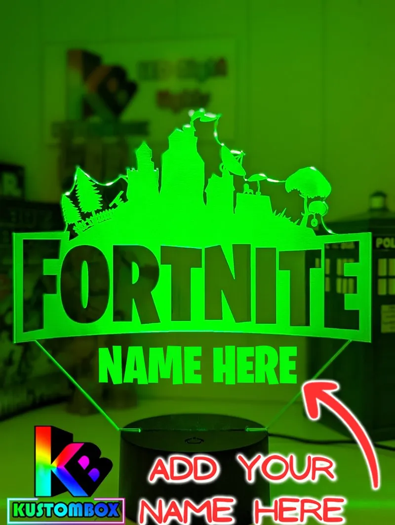 Fortnite Game Logo 3D LED Night Light Lamp for Gamers Room