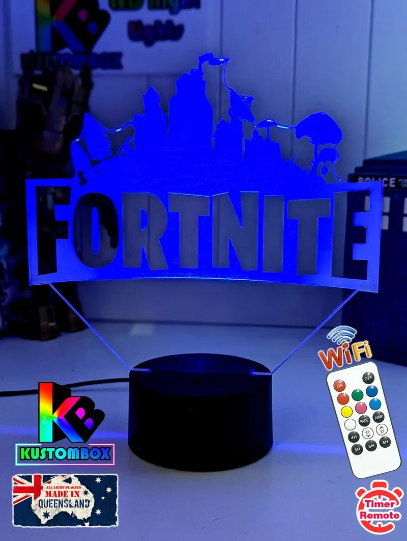 Fortnite Game Logo 3D LED Night Light Lamp for Gamers Room