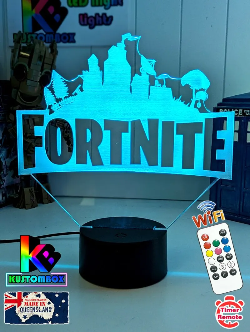 Fortnite Game Logo 3D LED Night Light Lamp for Gamers Room