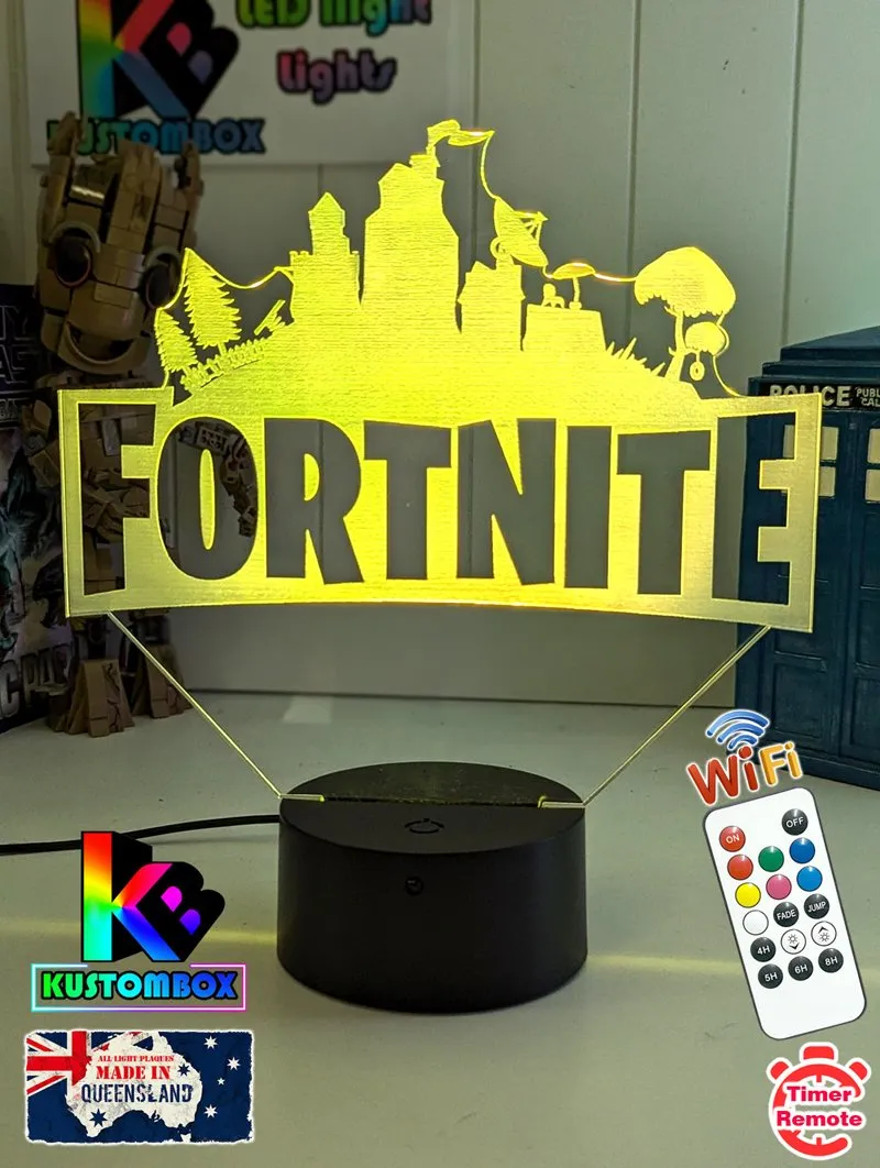 Fortnite Game Logo 3D LED Night Light Lamp for Gamers Room