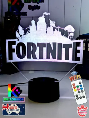 Fortnite Game Logo 3D LED Night Light Lamp for Gamers Room