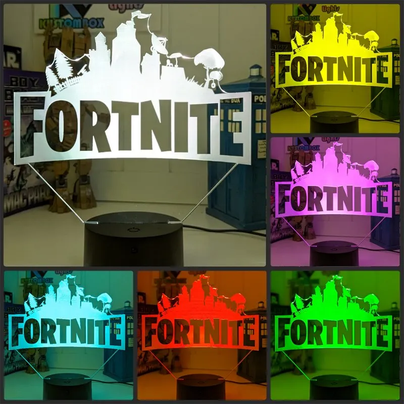 Fortnite Game Logo 3D LED Night Light Lamp for Gamers Room