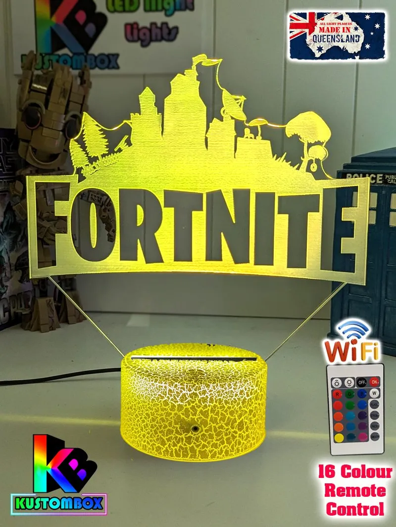 Fortnite Game Logo 3D LED Night Light Lamp for Gamers Room