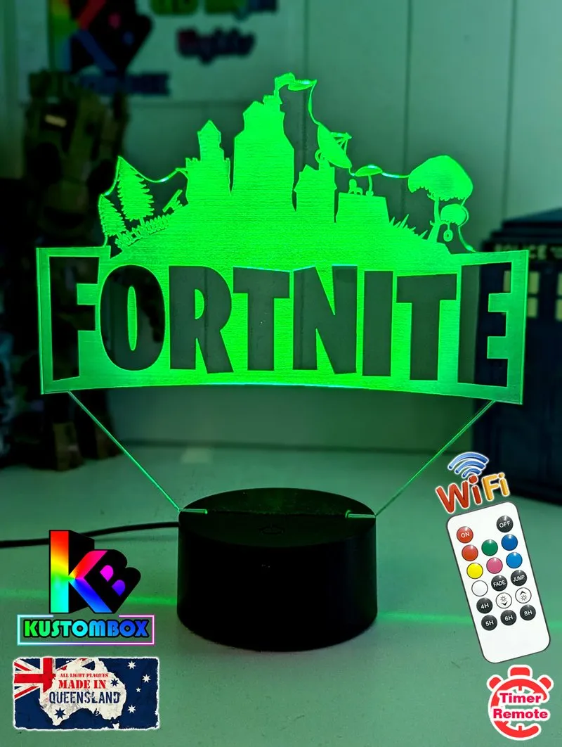 Fortnite Game Logo 3D LED Night Light Lamp for Gamers Room