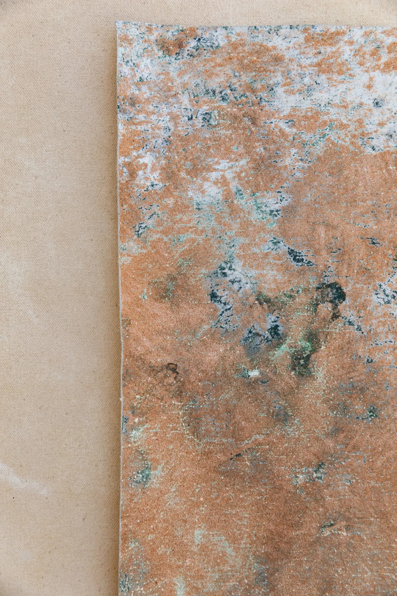 Fossil Found #0465 Sandstone Study Hand-Painted Flatlay Surface