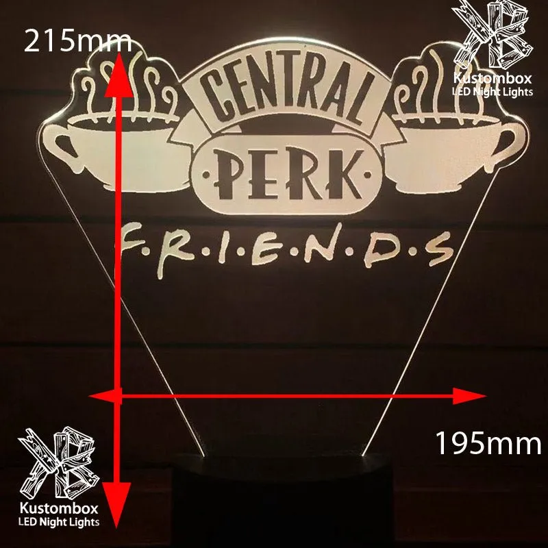 Friends Cafe Perk Logo 3D LED Night Light Lamp