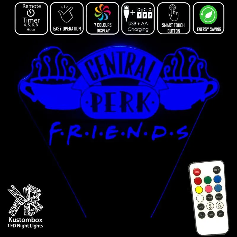 Friends Cafe Perk Logo 3D LED Night Light Lamp