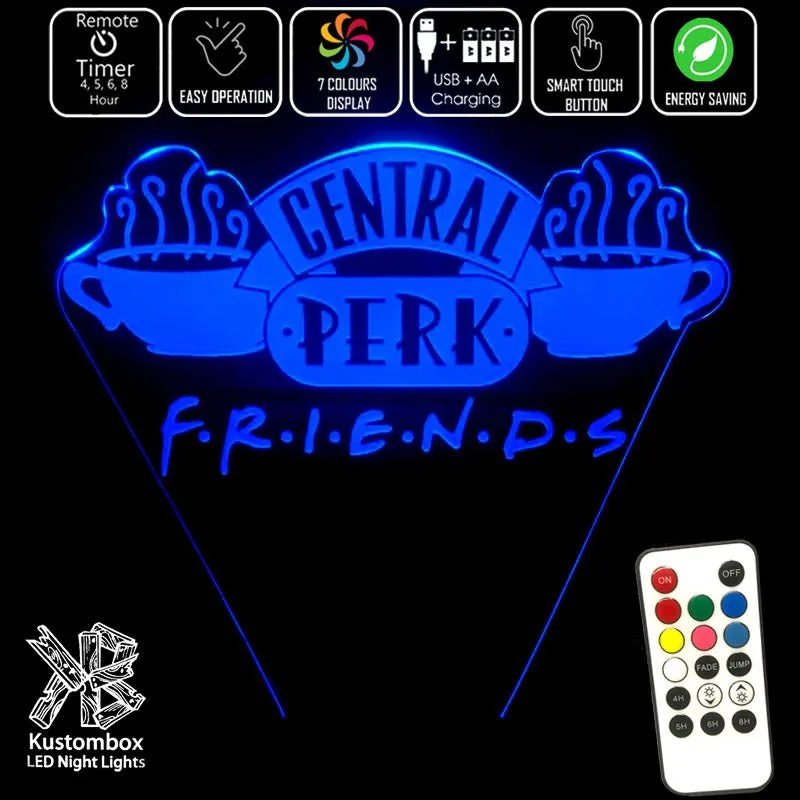 Friends Cafe Perk Logo 3D LED Night Light Lamp