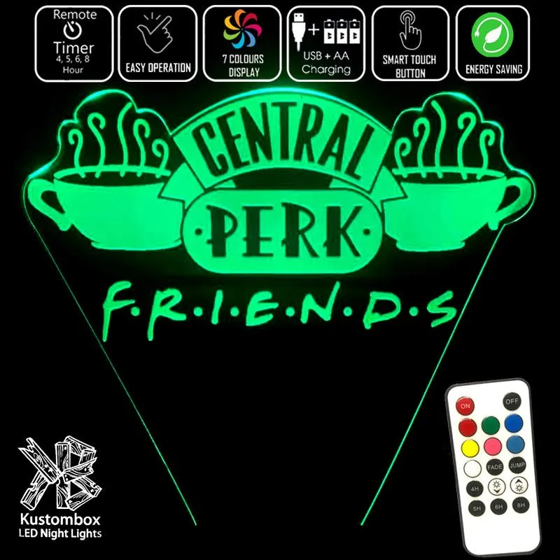 Friends Cafe Perk Logo 3D LED Night Light Lamp