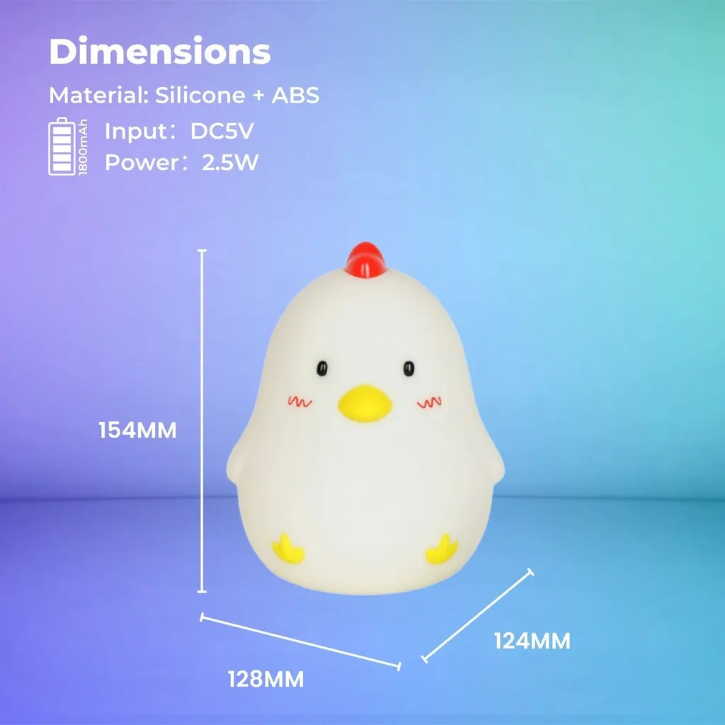 Fun Design Rechargeable Night Lamp, Sleepy Chicken - Muid