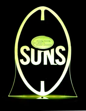 GOLD COAST SUNS Australian Football Club 3D LED Night Light