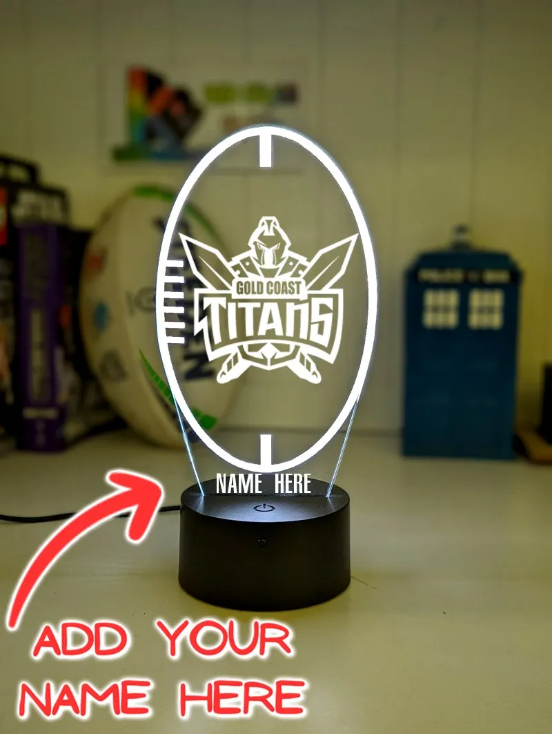 Gold Coast Titans Rugby League Club Old 3D LED Night Light