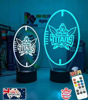 Gold Coast Titans Rugby League Club Old 3D LED Night Light