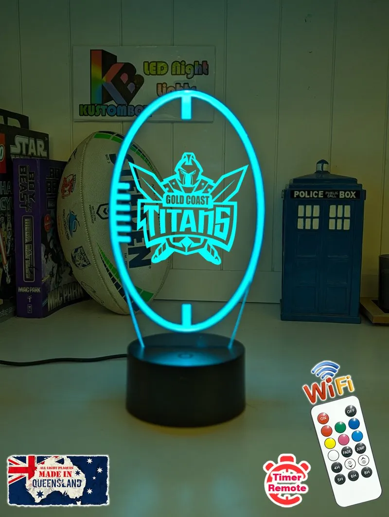 Gold Coast Titans Rugby League Club Old 3D LED Night Light