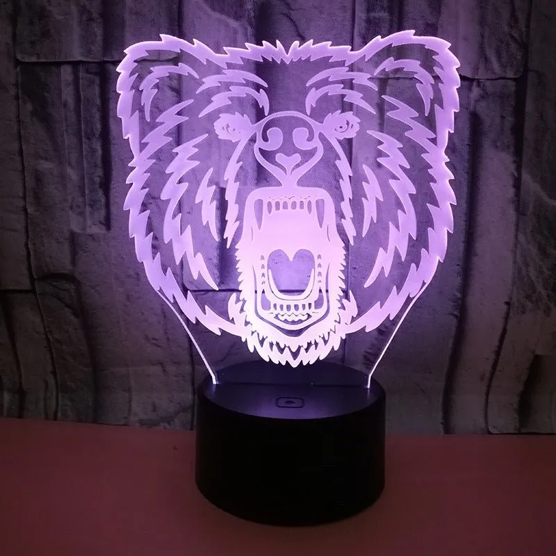 Grizzly Bear 3D LED Night Light Lamp