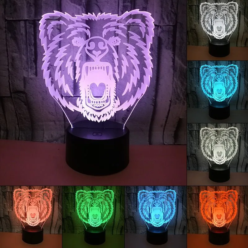 Grizzly Bear 3D LED Night Light Lamp