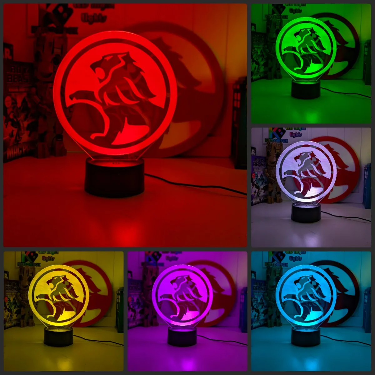 Holden Car Badge Logo Personalised Name 3D LED Night Light