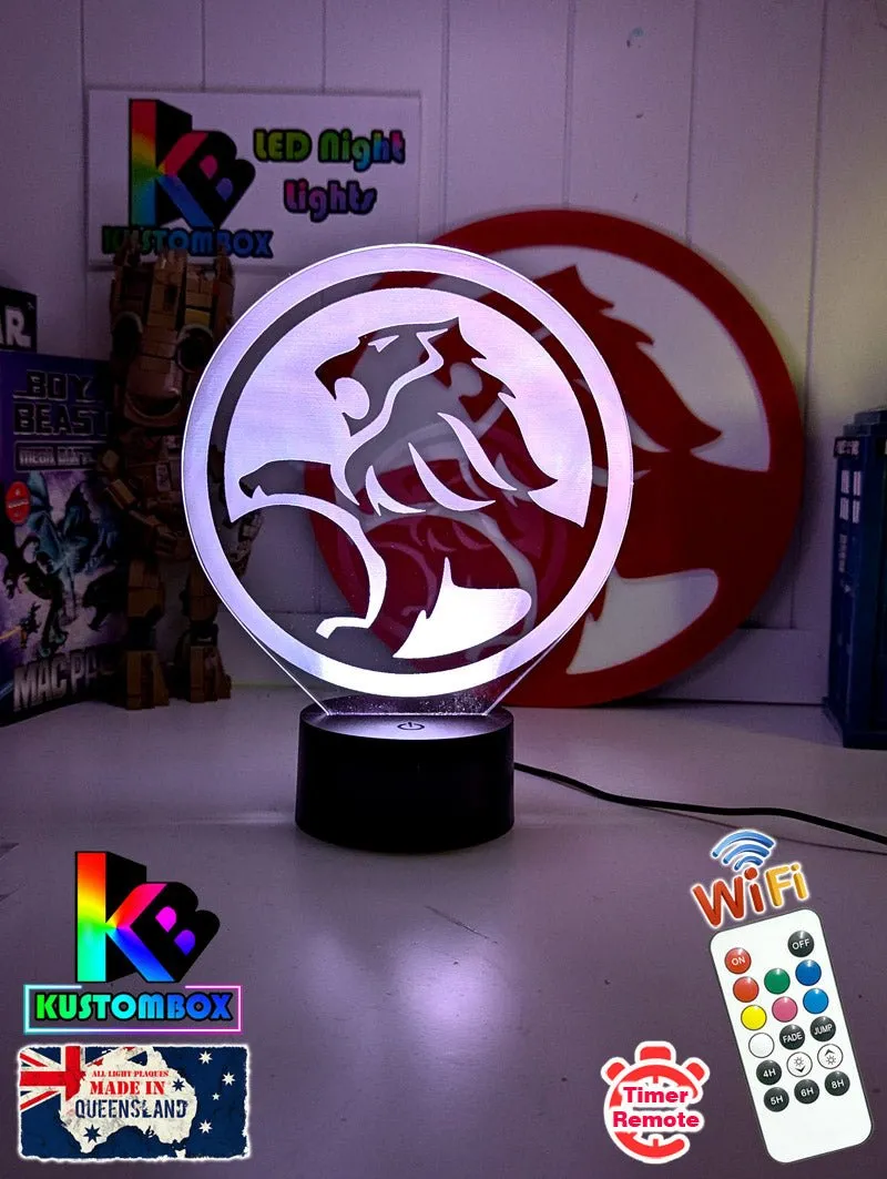 Holden Car Badge Logo Personalised Name 3D LED Night Light