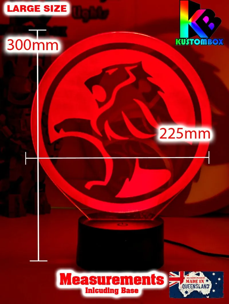 Holden Car Badge Logo Personalised Name 3D LED Night Light