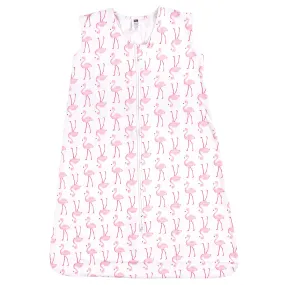 Hudson Baby Cotton Sleeveless Wearable Sleeping Bag, Sack, Blanket, Flamingo