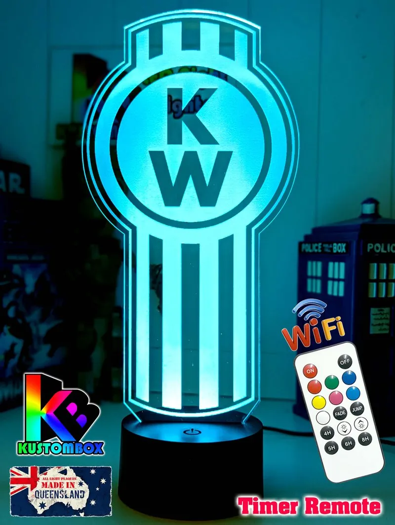 Kenworth Semi Truck Logo 3D LED Night Light Lamp