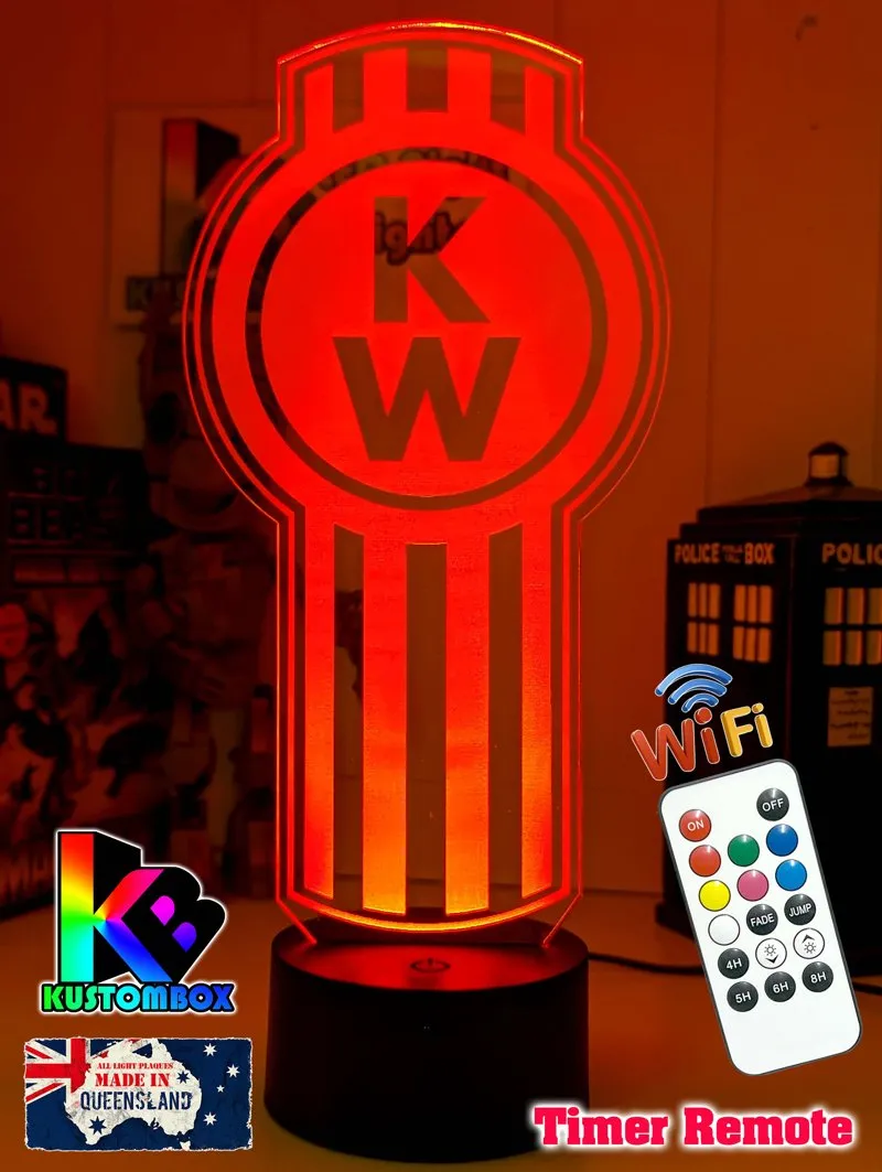 Kenworth Semi Truck Logo 3D LED Night Light Lamp