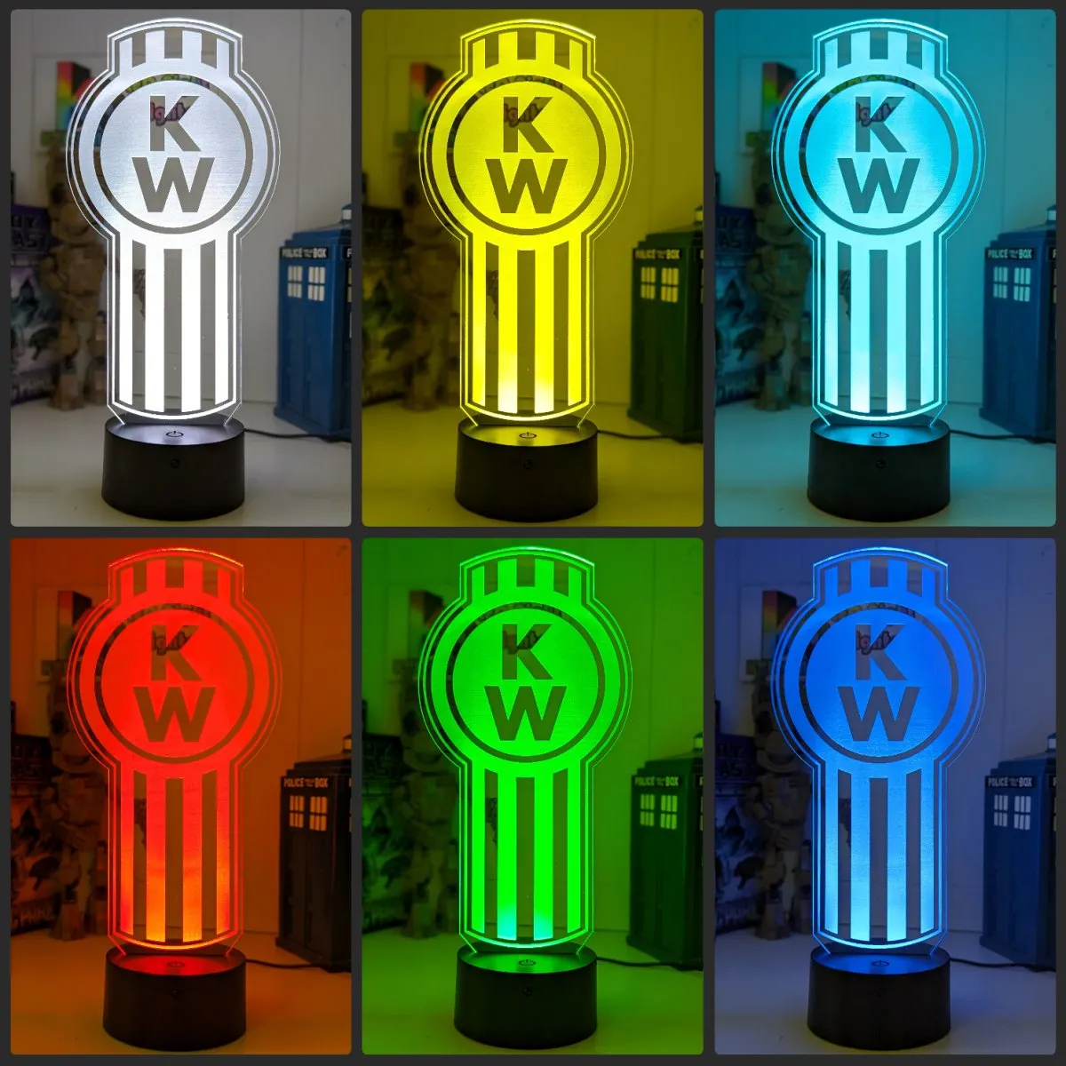 Kenworth Semi Truck Logo 3D LED Night Light Lamp