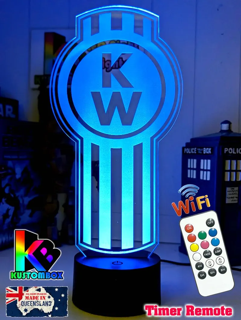 Kenworth Semi Truck Logo 3D LED Night Light Lamp
