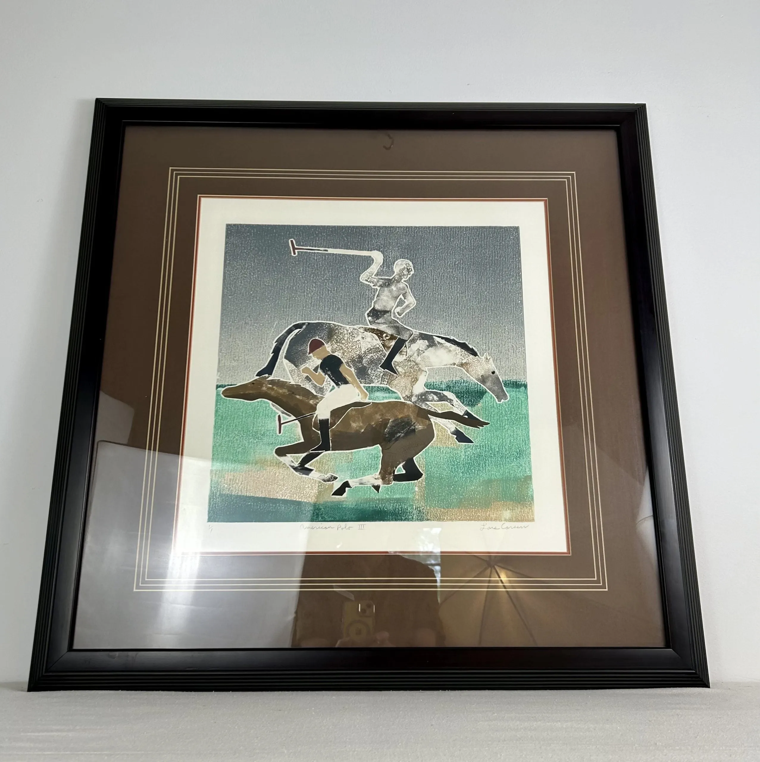 Lars Carsen Original Art, American Polo lll, Framed, Signed by Artist