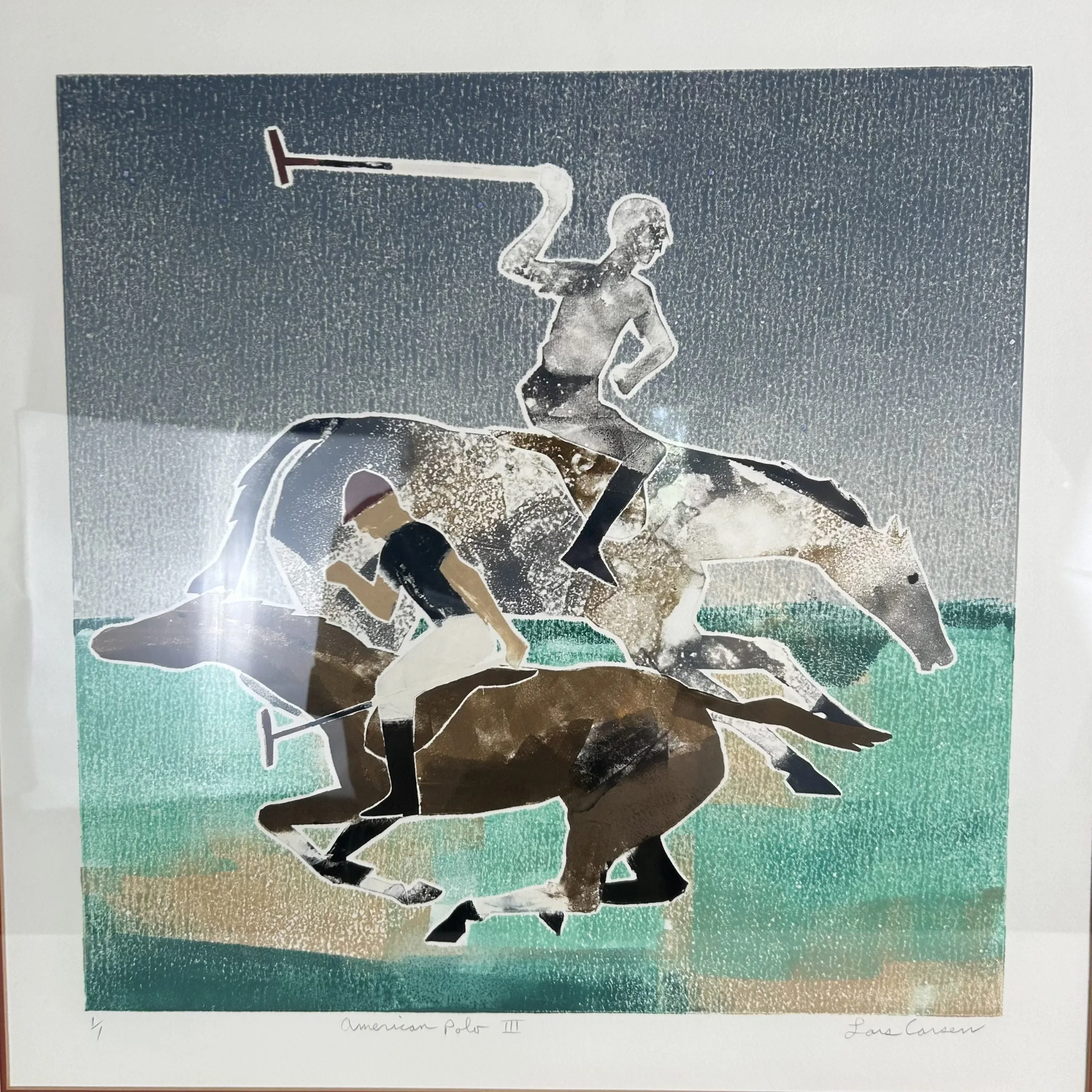 Lars Carsen Original Art, American Polo lll, Framed, Signed by Artist