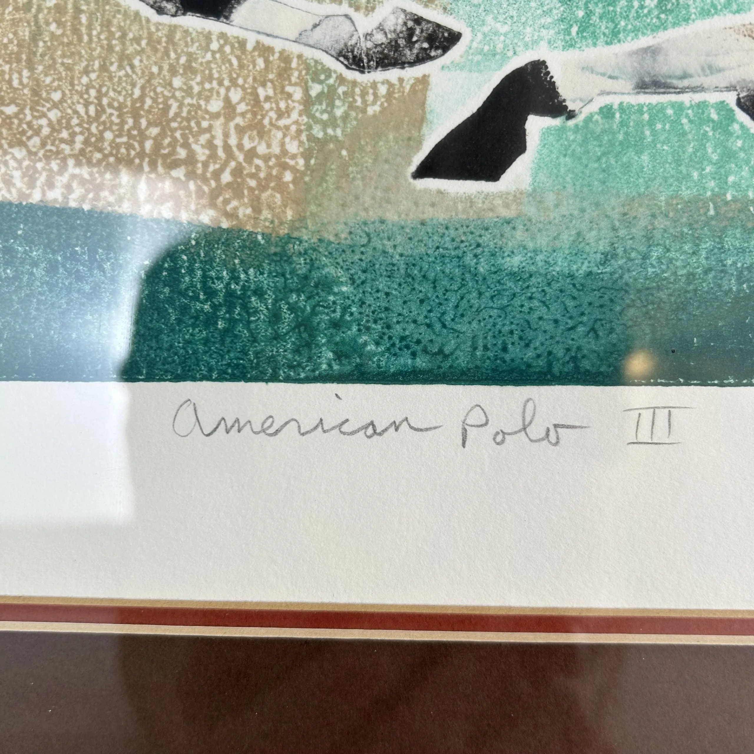 Lars Carsen Original Art, American Polo lll, Framed, Signed by Artist