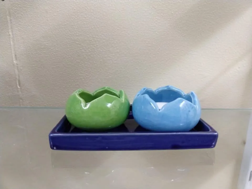 Lotus Tee-Light Holder-Green
