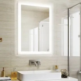 MALLIK DESIGN Inspire Rectangle Led Bathroom Mirror Wall Mounted - 18x24 Inch, Round, Framed
